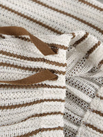 Striped Tie Front Top and Shorts Lounge Set