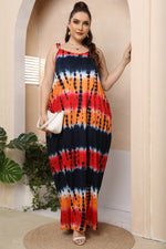 Plus Size Tie-Shoulder Maxi Dress - Ladyez