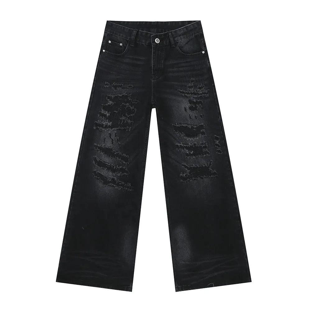 Distressed Wide Leg Jeans