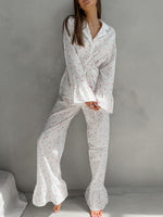 Heart Print Long Sleeve and Pants Lounge Set