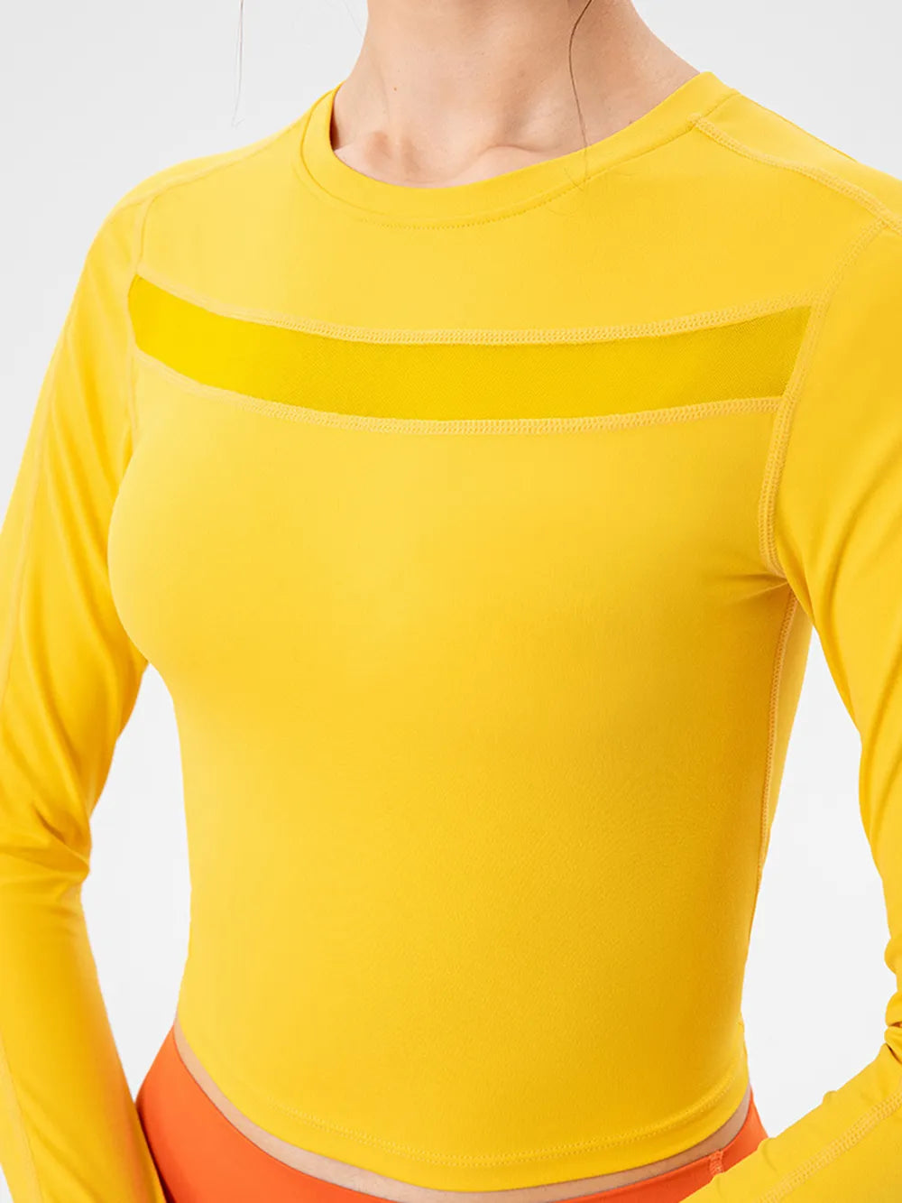 Round Neck Long Sleeve Active T-Shirt - Ladyez