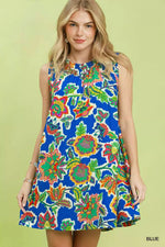 Umgee Abstract Print Sleeveless Shift Dress
