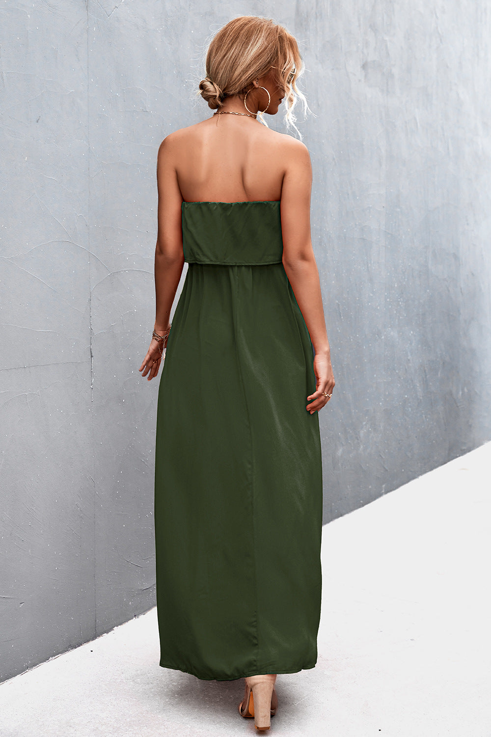 Strapless Split Maxi Dress - Ladyez