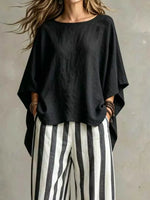 Full Size Solid Color Top and Pants Set Plus Size
