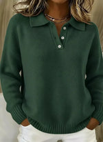 Full Size Button Detail Drop Shoulder Sweater Plus Size