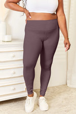 Double Take Wide Waistband Sports Leggings - Ladyez