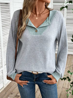 Ribbed Knit Two-Tone Top