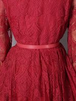Lace Button Front Midi Dress