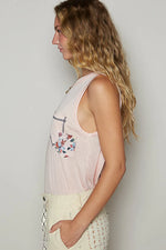 POL Floral Detail Pocket Patch Tank Top - Ladyez