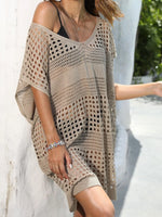 Crochet Knit Beach Cover Up Dress - Ladyez