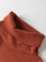 Color Block Turtleneck Drop Shoulder Knit Sweater