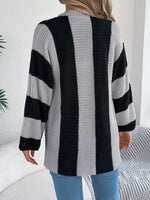 Color Block Button-Up Cardigan