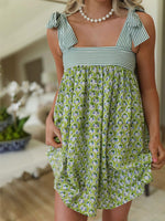 Printed Tie Shoulder Mini Cami Dress - Ladyez