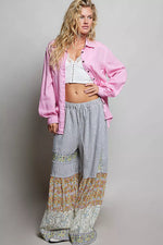 POL Washed Textured Cotton Western Button Front Shirt