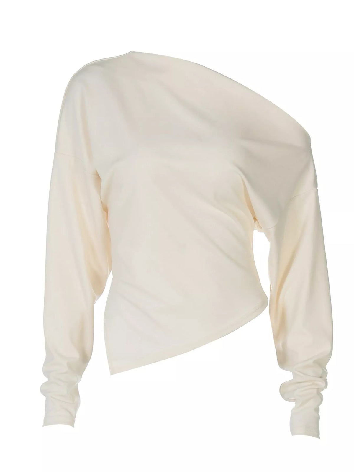 Asymmetrical Off-Shoulder Long Sleeve T-Shirt