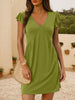 V-Neck Ruffle Sleeve Mini Dress
