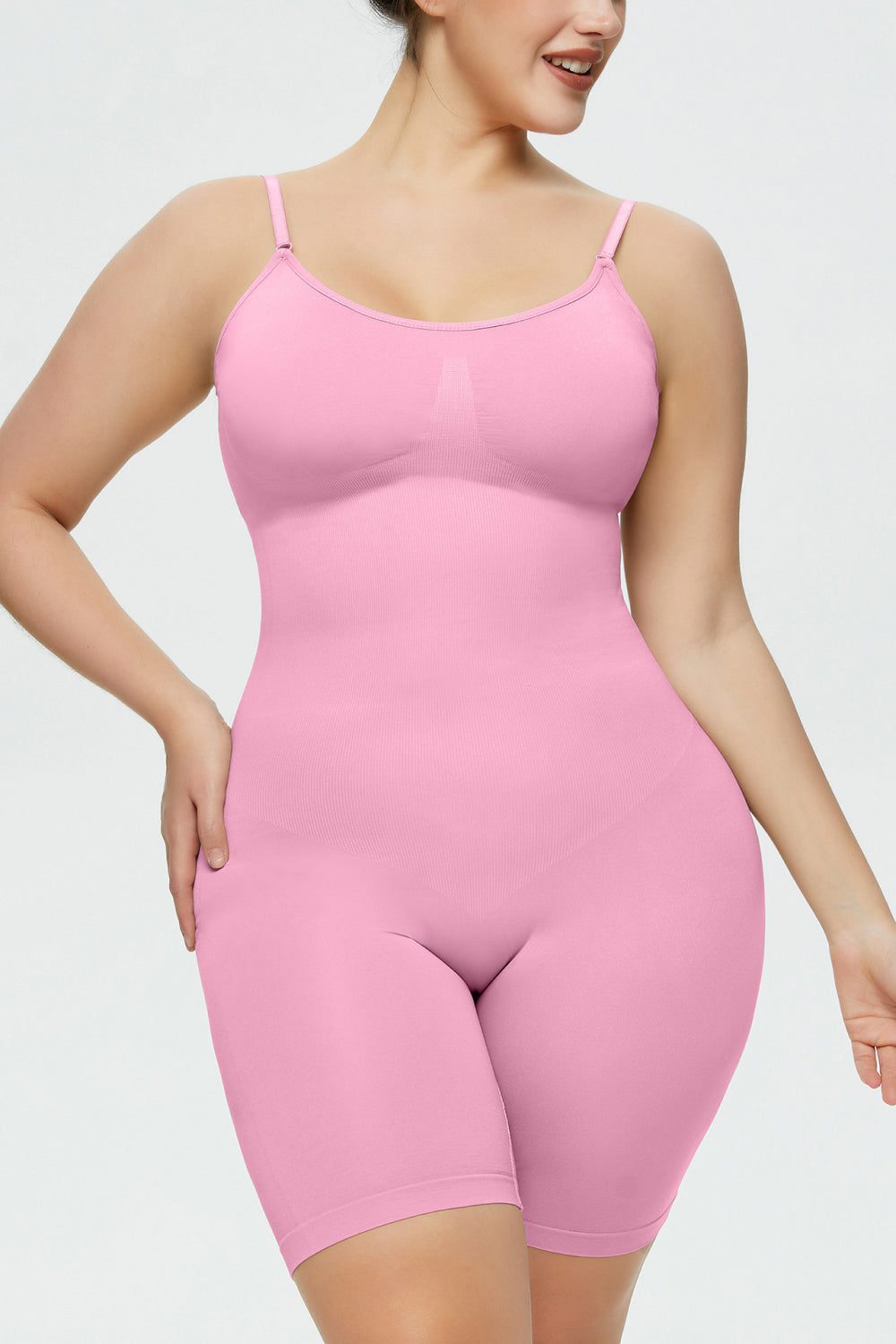 Full Size Spaghetti Strap Shaping Romper - Ladyez