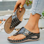 Toe Post Wedge Sandals