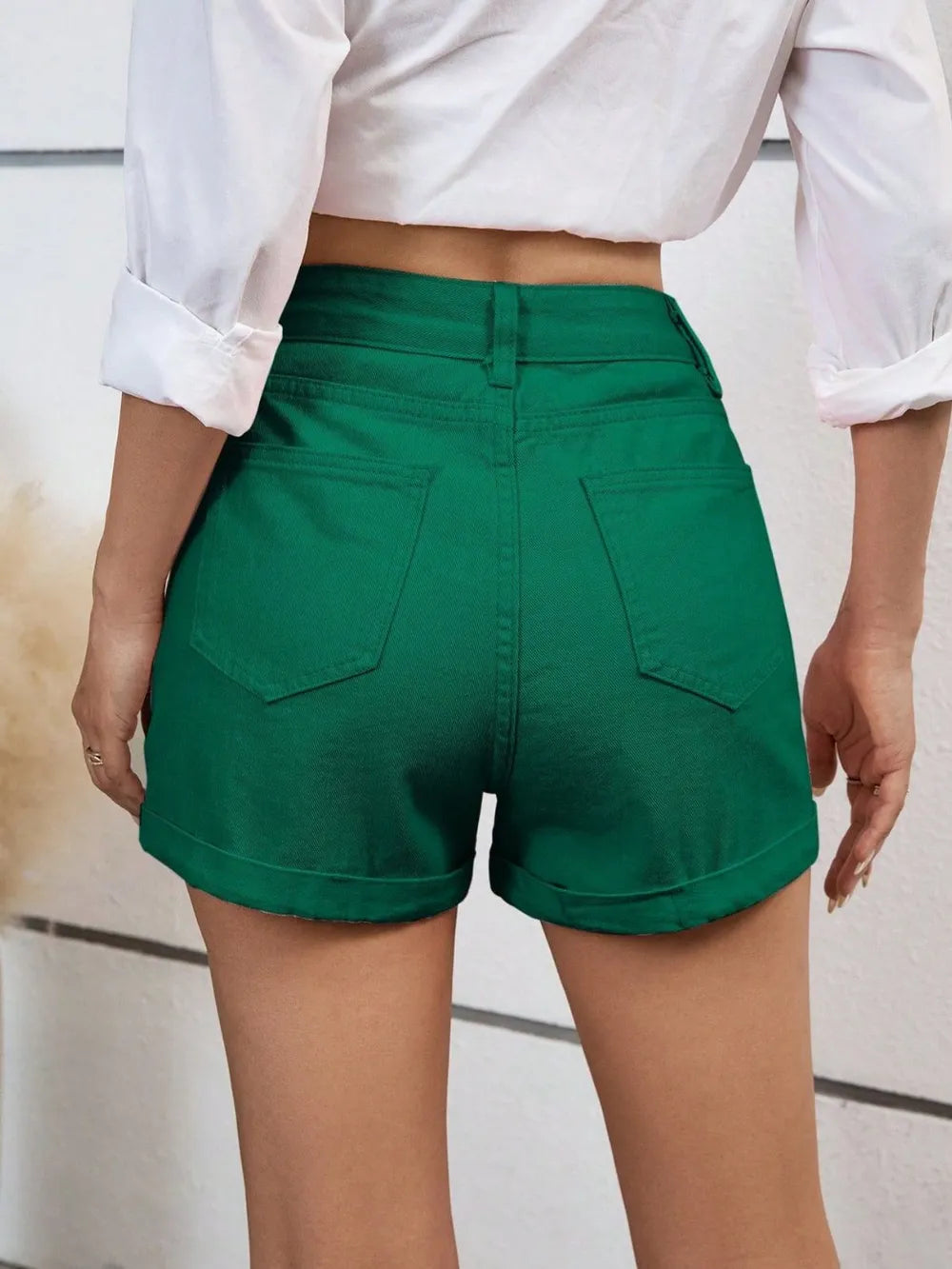 High Waist Denim Shorts - Ladyez