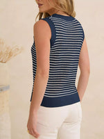 Striped Knit Sweater Vest