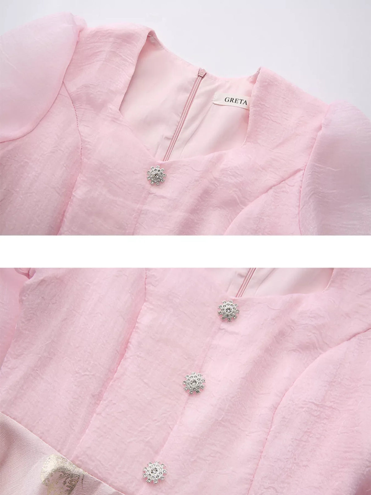 Butterfly Print Puff Sleeve Dress