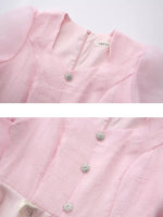 Butterfly Print Puff Sleeve Dress