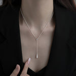 925 Sterling Silver Y-Shaped Pendant Necklace
