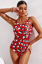 Full Size Tie-Dye Crisscross Back One-Piece Swimsuit - Ladyez
