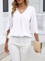 V-Neck 3/4 Sleeve Blouse