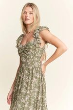 Jade By Jane Ruffle Sleeve Tiered Maxi Dress - Ladyez