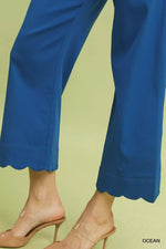 Umgee Scallop Hem Wide Leg Pants