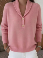 Full Size Button Detail Long Sleeve Sweater Plus Size
