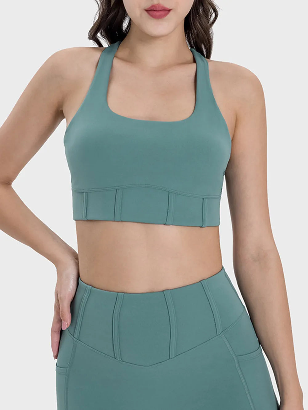 Millennia Square Neck Wide Strap Active Tank - Ladyez