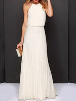 Pleated Sleeveless Maxi Tank Dress - Ladyez