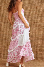 Floral Lace Trim Maxi Cami Dress - Ladyez