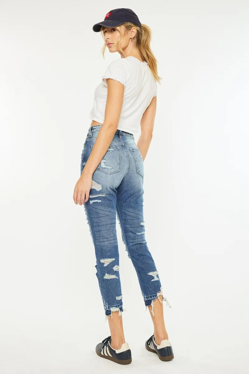 Kancan Distressed High Rise Skinny Jeans - Ladyez