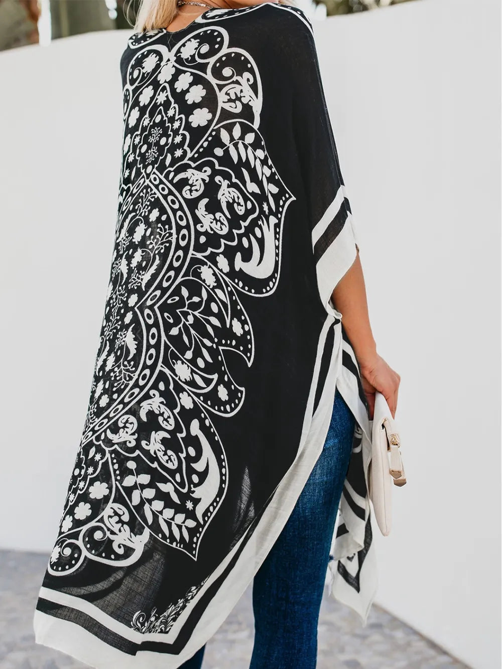 Printed Open Front Cover-Up - Ladyez
