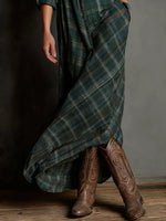 Full Size Plaid Button-Down Maxi Dress Plus Size