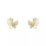 18K Gold-Plated Butterfly Stud Earrings