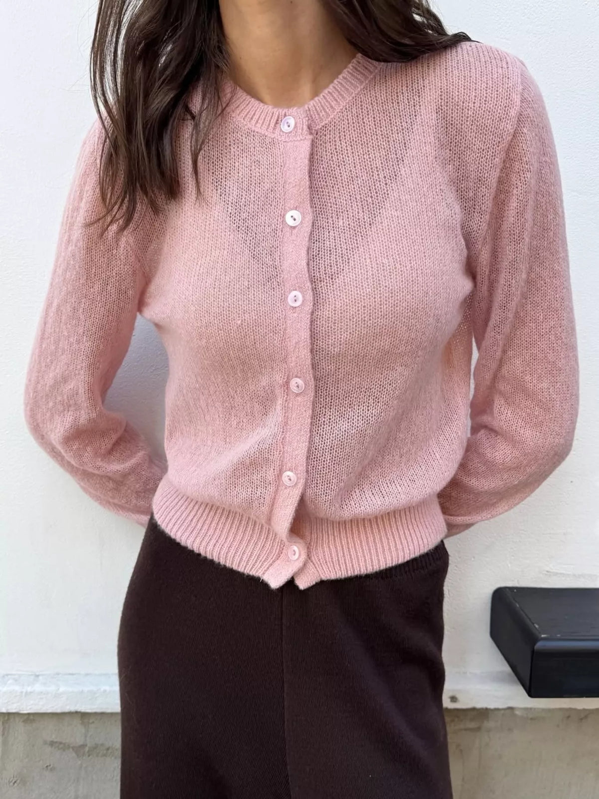 Button Up Long Sleeve Cardigan