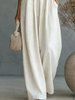 Full Size Half Sleeve Wide-Leg Jumpsuit Plus Size