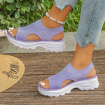 Mesh Open Toe Platform Sandals