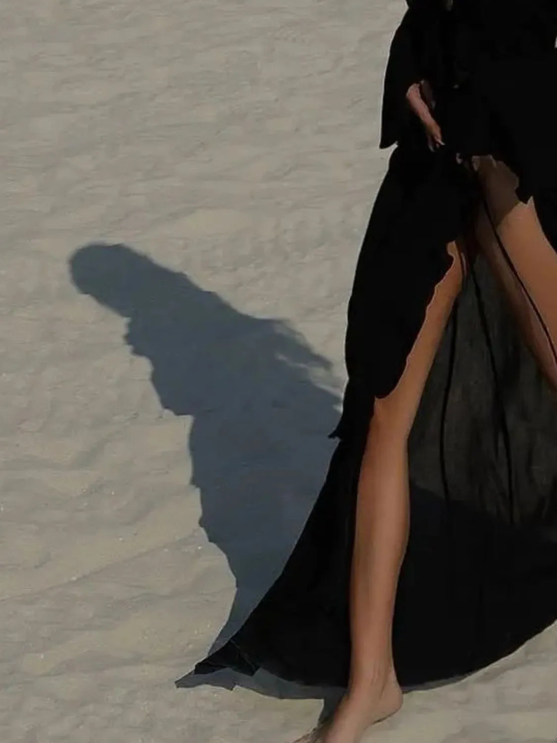 Ruffled Long Sleeve Cover-Up Dress - Ladyez