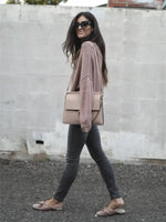 Ribbed Relaxed Fit Long Sleeve Sweater