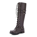 Round Toe Block Heels Boots - Ladyez