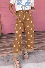 Polka Dot Wide Leg Jeans