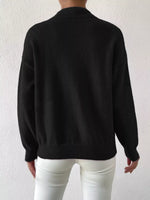 Mock Neck Dropped Shoulder Sweater