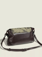 Beaded Handle Flap Shoulder Bag