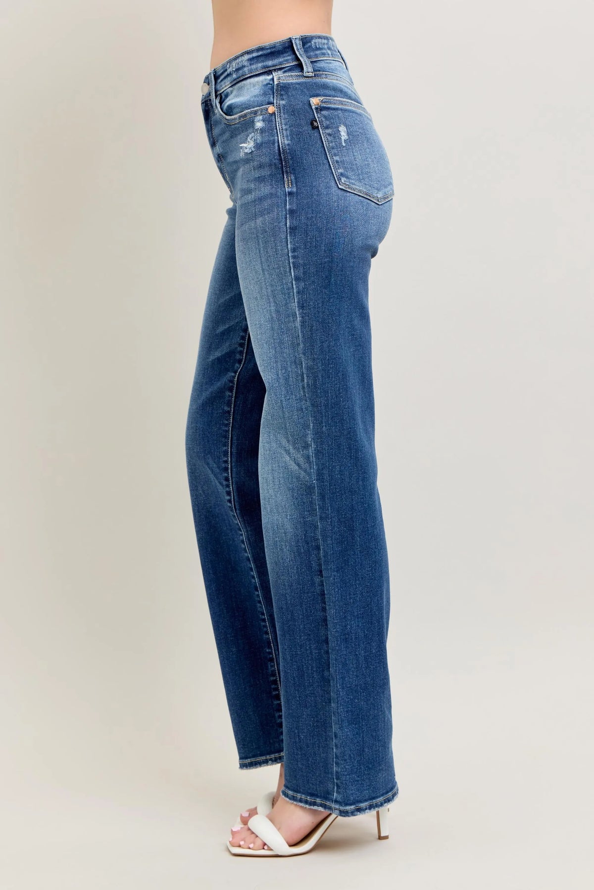 Judy Blue Full Size High Waist 90's Straight Leg Jeans Plus Size - Ladyez