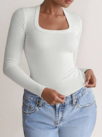 Square Neck Long Sleeve T-Shirt